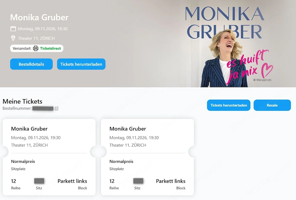 2 Tickets - Monika Gruber - Zürich