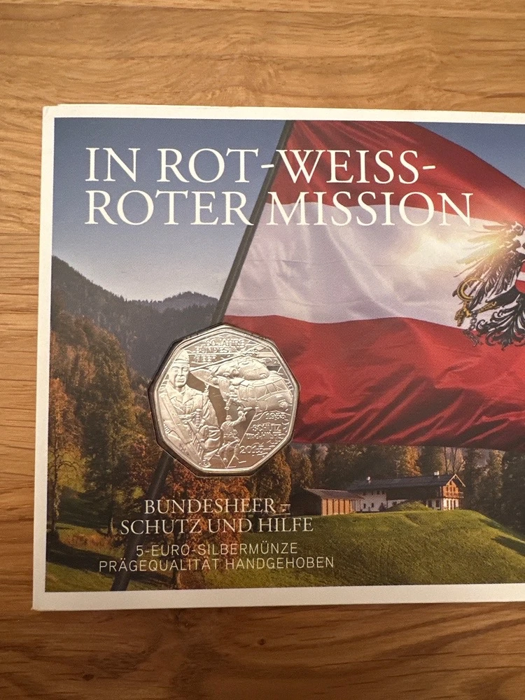 Münze Österreich "In Rot-Weiss-Roter Mission"