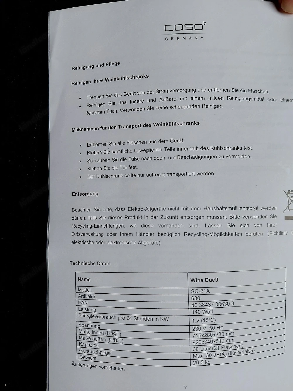 Caso Weinkühler