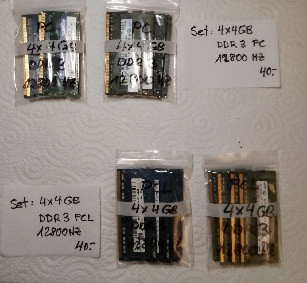 Ram DDR 3  Set: 4GB Laptop