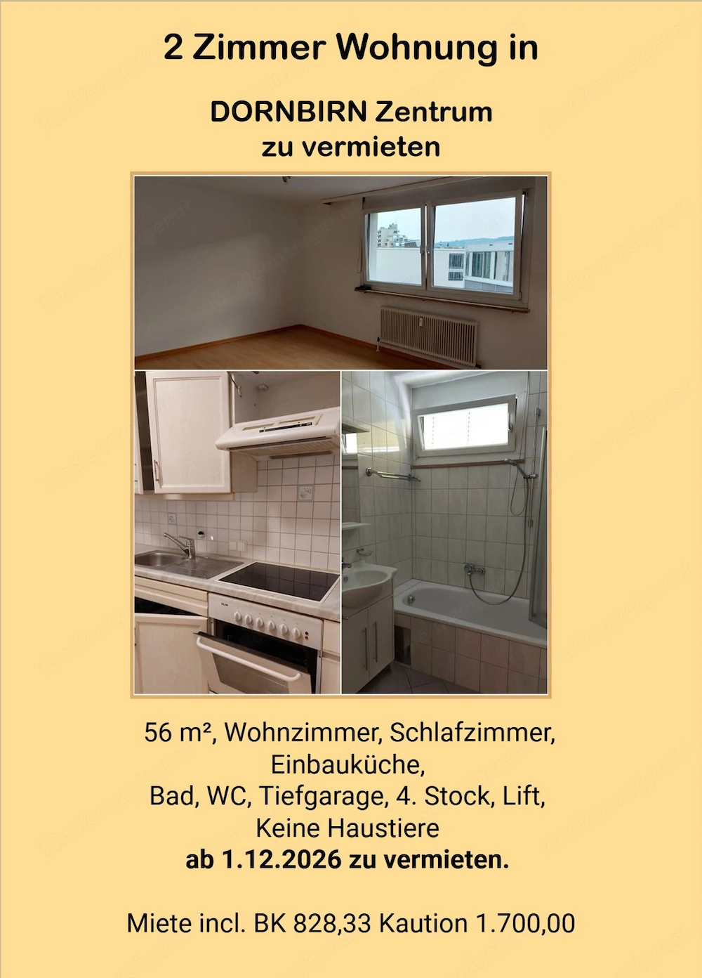 2 Zimmer  Wohnung, Dornbirn