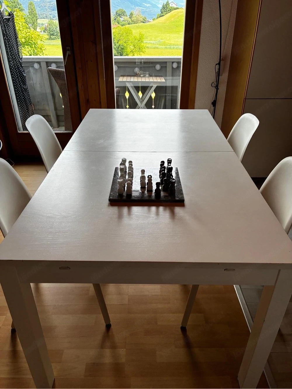 Esstisch weiß + 6x Stühle   Tisch