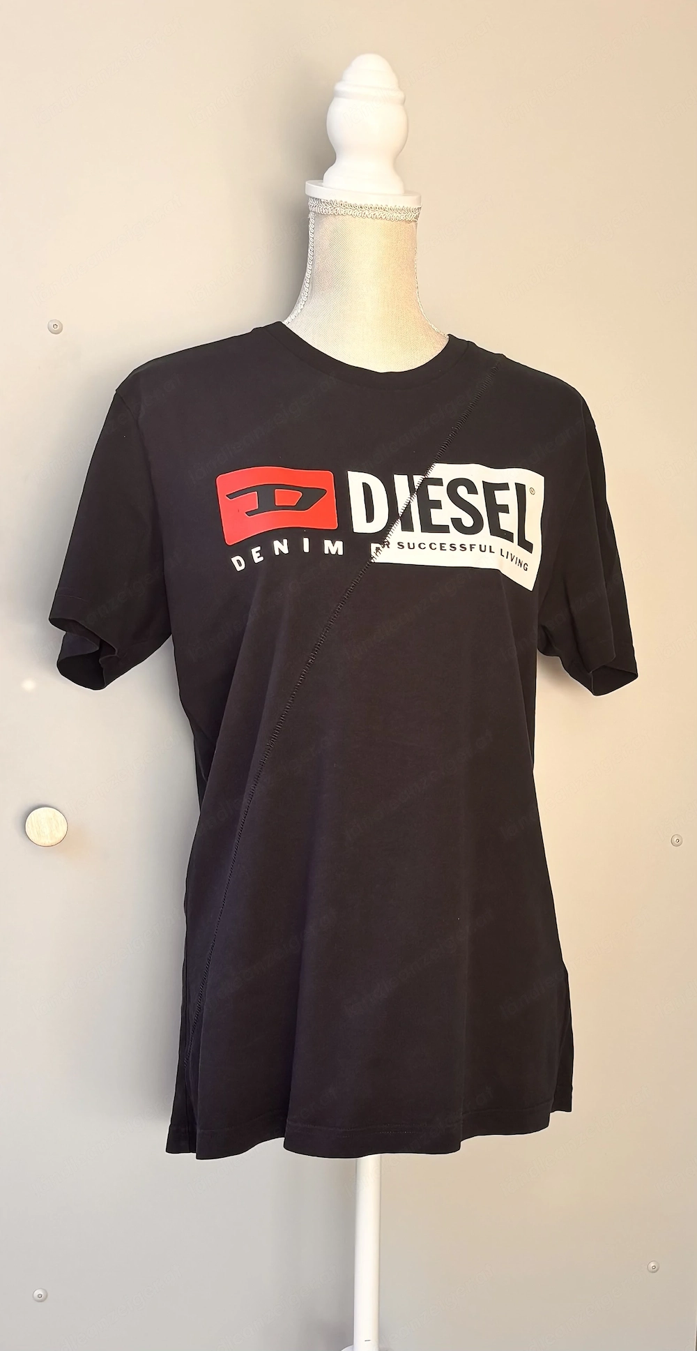 Schwarzes Herren T Shirt von Diesel 100% Baumwolle 