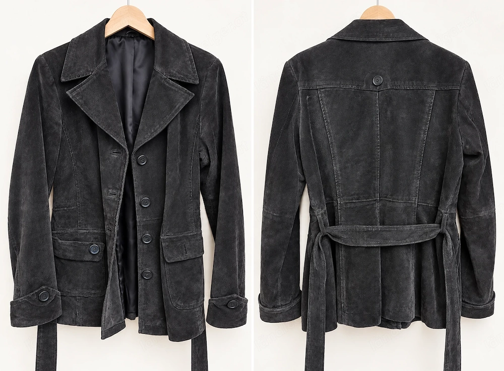 Schöne Damen-Wildlederjacke aus 100 % Leder in Größe 42.