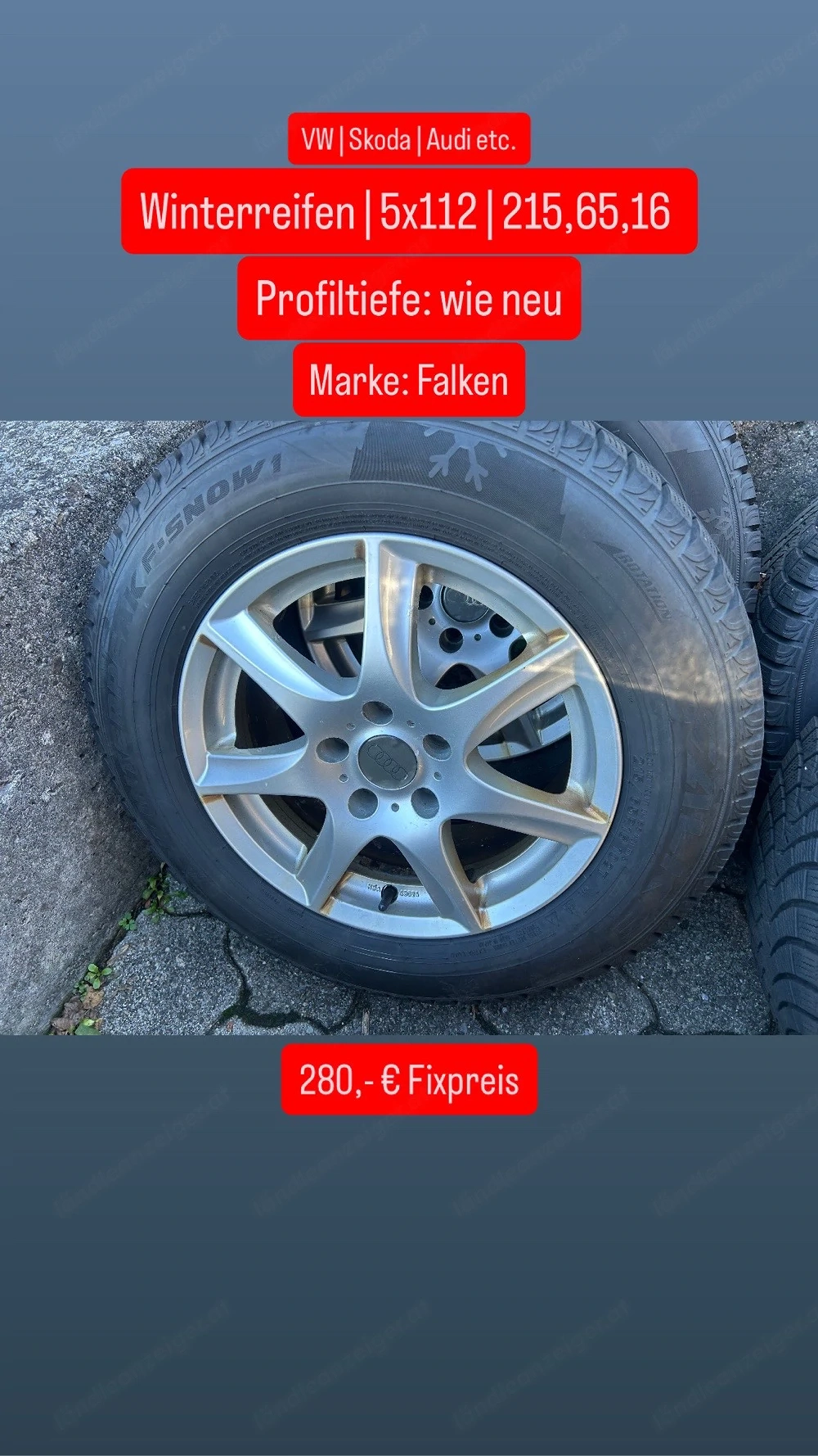 Winterreifen wie neu! 215 65 16 