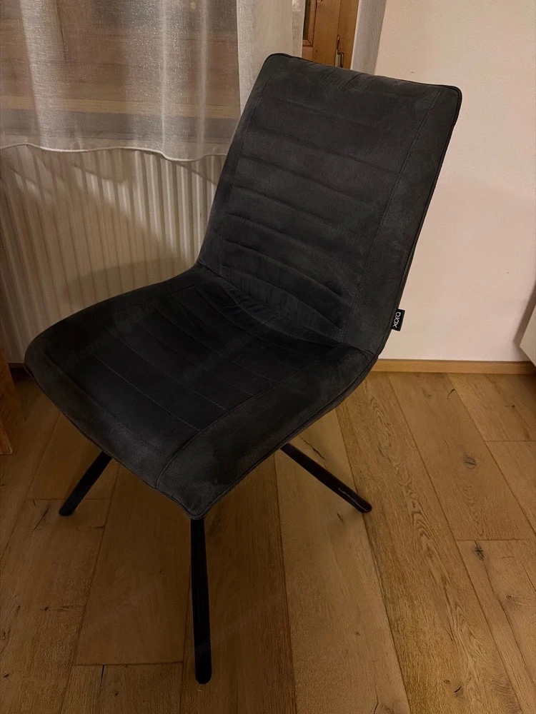 4 Esszimmerstühle in Dunkelgrau Anthrazit
