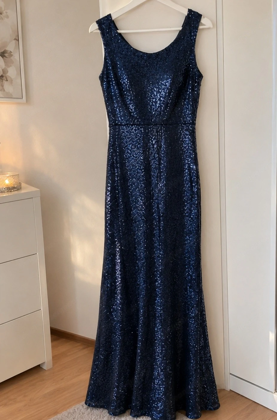 Elegantes blaues Abendkleid   Größe 40 (M)
