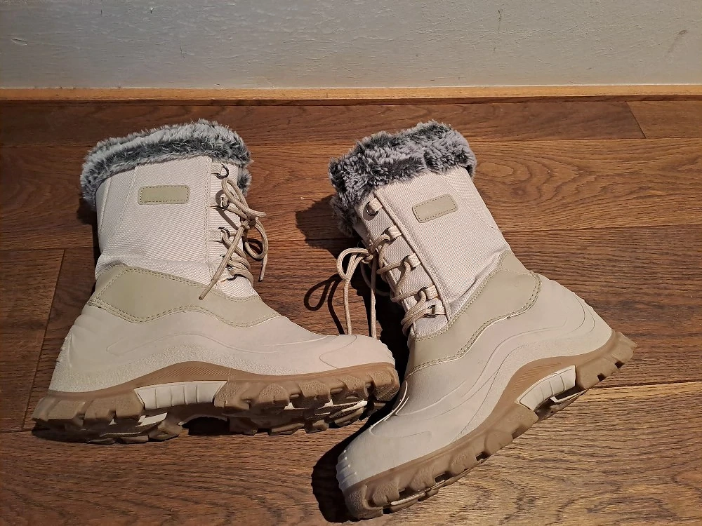 Beige Winterstiefel mit Kunstfell Damen Kinder