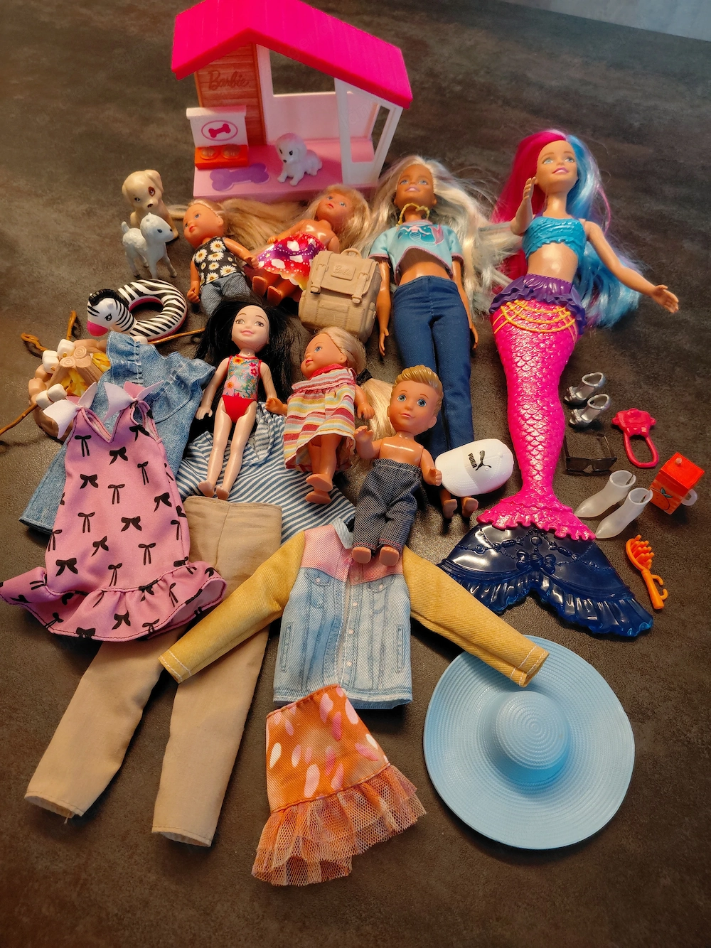 Barbiepuppen mit Swimmingpool