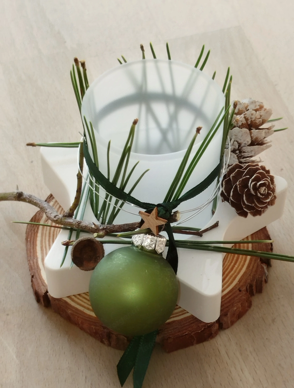 Deko Weihnachten für Kerze oder Teelicht 