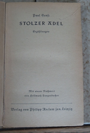 Stolzer Adel; Erzählungen; Bild 4