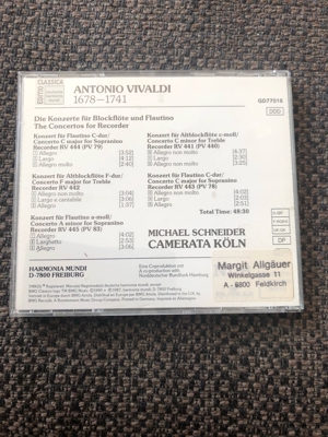 CD Vivaldi: Konzerte für Blockflöte und Flautino Bild 2