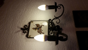 Antike 2 armige Wandlampe Bild 2