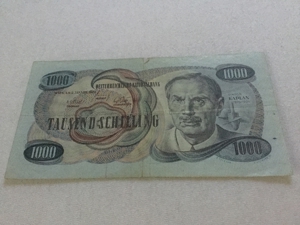 1000 Schilling Banknote 1960 zu verkaufen Bild 2