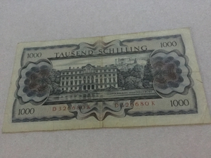 1000 Schilling Banknote 1966 zu verkaufen