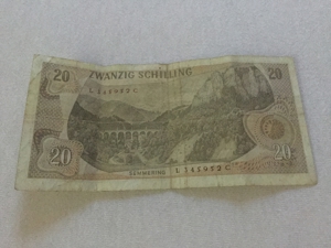20 Schilling Banknote 1967 zu verkaufen Bild 2