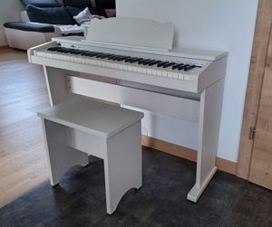 Digitalpiano für Kinder - Gear4music JDP-1 in Weiß inkl. Klavierhocker und Pedal Bild 1