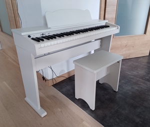 Digitalpiano für Kinder - Gear4music JDP-1 in Weiß inkl. Klavierhocker und Pedal Bild 2