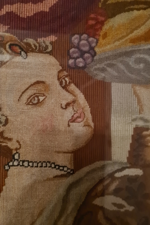 TIZIAN, Mädchen mit Fruchtschale,Gobelin 46 x 58 cm Bild 2