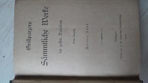 Grillparzers Sämmtliche Werke in zehn (10) Bänden. Dritte Ausgabe. Band 3 - 4 Bild 2