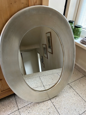 Grosser Silber Spiegel Oval  Bild 2
