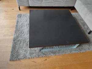 couch tisch schwarz braun höhenverstellbar 23 bzw 43 cm, 1.1x 1.1 m, Bild 3