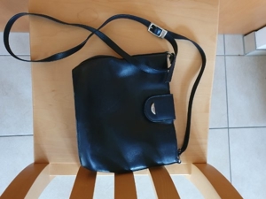 Handtasche dunkelblau Leder Bild 1