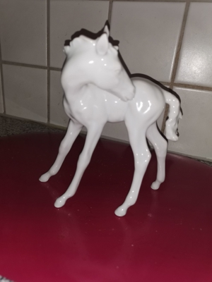 Pferd-Fohlen Kaiser Porzellan weiß glänzend