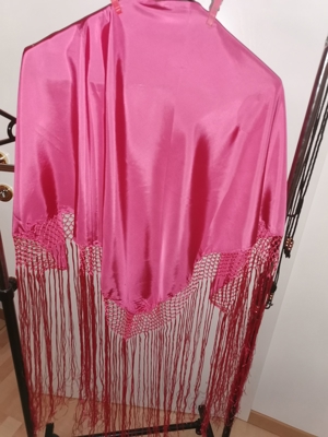 Flamenco Tuch pink 150 cm 90 90 cm Bild 1