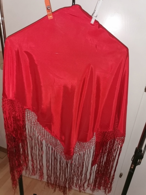 Flamenco Tuch rot 160 cm 90 90 cm Maß ohne Fransenporte Bild 1