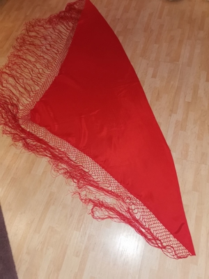 Flamenco Tuch rot 160 cm 90 90 cm Maß ohne Fransenporte Bild 2
