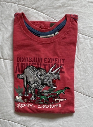 3 tolle T-Shirts, Größe 128, Salt & Pepper, mit Dinosaurier Bild 4