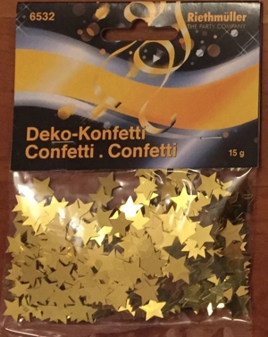 Hochwertige Riethmüller Deko Konfetti in silber und gold stern rund