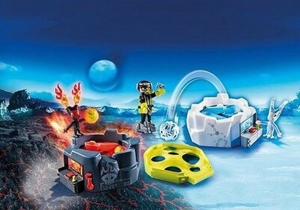 5x Playmobil: Knights 9343- Piraten Leuchtturm- Fire Ice 6831- Schatzinsel 5134 & Vulkan Bild 6