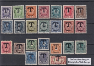 Briefmarken Tschechoslowakei-Prag Lokalausgaben mit Aufdruck T`** Bild 1