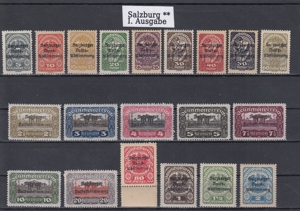 Briefmarken Ö Lokalausgaben Salzburg mit Aufdruck ° Bild 1