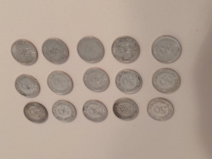50 Pfennig Münzen - 1949-1990 - 1 Mark 1960 - Bank Deutscher Länder und Bundesrepublik Deutschland Bild 2