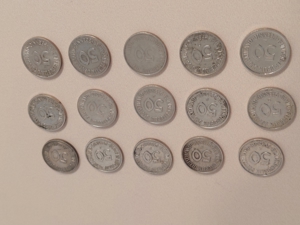 50 Pfennig Münzen - 1949-1990 - 1 Mark 1960 - Bank Deutscher Länder und Bundesrepublik Deutschland Bild 4