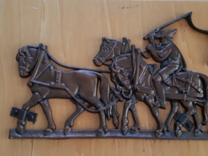 Metall - Relief Pferdegespann Bild 2