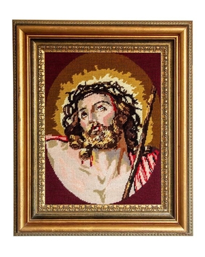 Gobelin Stickbild, Christus, Jesusbild, Christusbild, Jesus Bild, Gobelinbild Bild 1