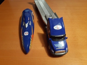 Spielzeug - LKW mit Anhänger und Speedfahrzeug Bild 4