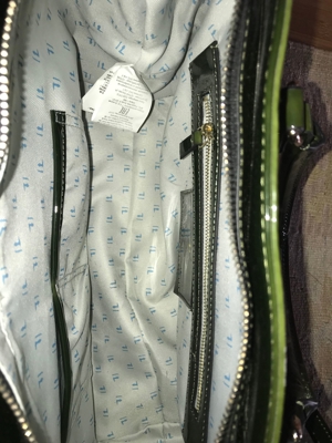 Tasche, Handtasche, Trussardi Jeans, moosgrün Lackleder Bild 3