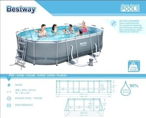 Aufstell-Pool Bestway 488x305x107cm, 10.900 ltr mit Zubehör Bild 19