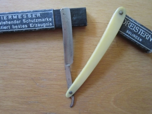 Altes Rasiermesser + Schachtel - Sammler - Dreistern - Solingen - zugeklappt: 15cm Bild 2