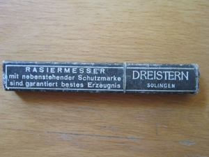 Altes Rasiermesser + Schachtel - Sammler - Dreistern - Solingen - zugeklappt: 15cm Bild 1