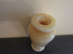 Schöne massive Onyx Vase - Naturstein - Marmor - Höhe: 17cm Bild 2