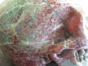 XL Edelstein Skull, Granat, 1,650kg, Kristallschädel,Totenkopf, Handarbeitskunst Bild 8