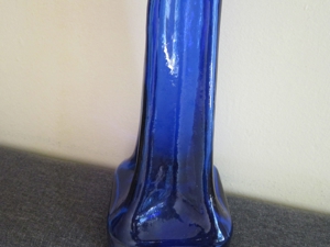 Blaue schöne Glasvase - für langstielige Blumen - Höhe: 41,5 cm - 4cm Öffnung Bild 2