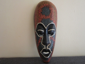 Afro Maske - Ethno - Holz - Höhe: 32cm Bild 1
