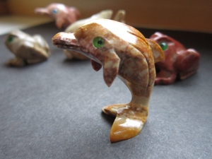 5 Stück Steinfiguren - Delfin, Fisch, Frosch - Speckstein - siehe Bilder Bild 5